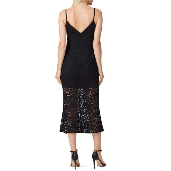 La Maison Talulah Closer To You Black Lace Sleeveless V-Neck Midi Dress Size M - Picture 2 of 6